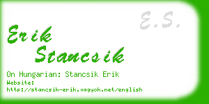 erik stancsik business card